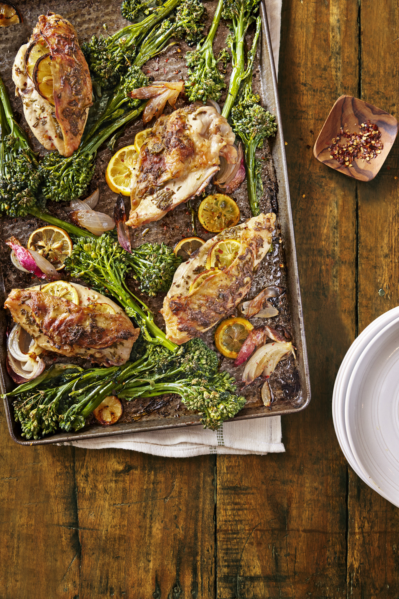 Best Lemon-Rosemary Chicken with Roasted Broccolini Recipe ...