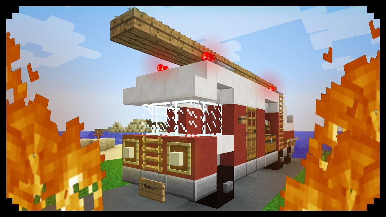 Minecraft: How to make a Fire Truck - YouTube