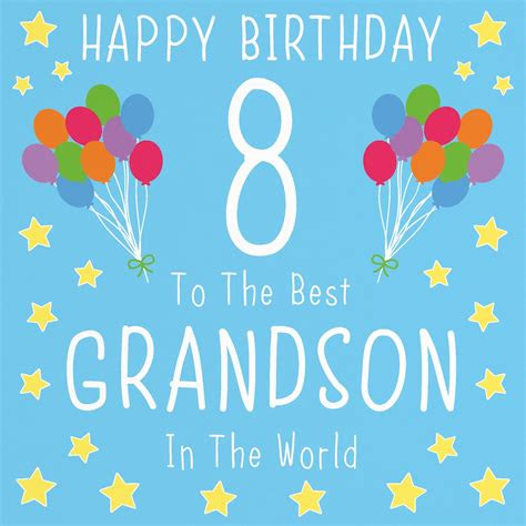  grandson 8th birthday card happy birthday 8 to the best etsy uk