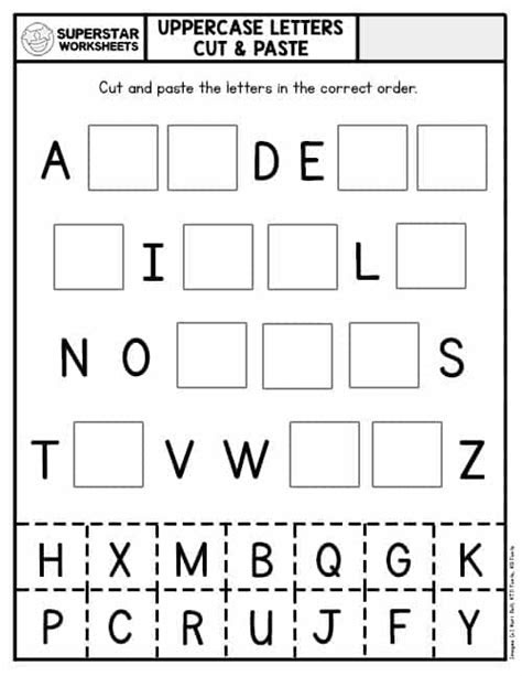  cut and paste alphabet match free printable