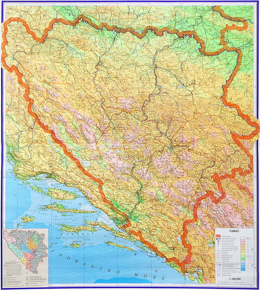 politička karta bosne i hercegovine Bosna I Hercegovina Hrvatska Skolska Kartografija politička karta bosne i hercegovine
