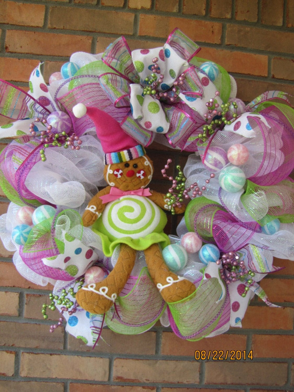 Gingerbread Wreath- Christmas wreath- Gingerbread house