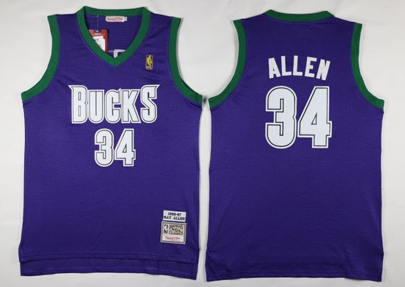 ECseller Official--Mens Nba Milwaukee Bucks #34 Ray Allen ...