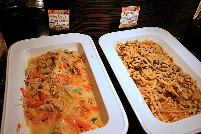 Papaya stir-fry and Daikon Irichi (radish stirfry)