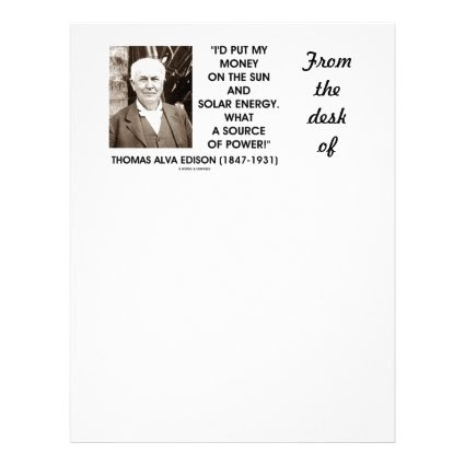 Put My Money On Sun Solar Energy Source Of Power Letterhead Design