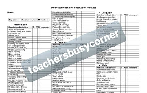 Download Kindle Editon Montessori classroom observation checklist GET ANY BOOK FAST, FREE & EASY!? PDF