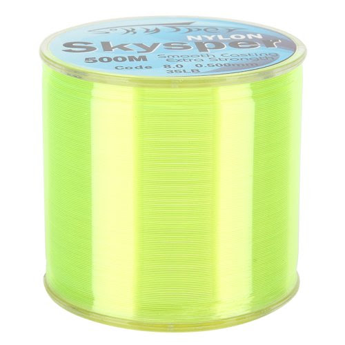  Skysper® 500m 30LB Fil Ligne de Pêche Nylon Pour Leurre Traîne couleur Blanc/Rouge/Vert/Bleu/Noir/Jaune (Jaune)