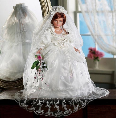 Red Hair Collectible Doll In Lace Wedding Dress by Winston Brands