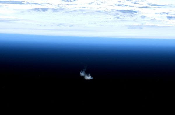 The Georges Lemaître Automated Transfer Vehicle reenters Earth's atmosphere...as seen from aboard the International Space Station on February 15, 2015.