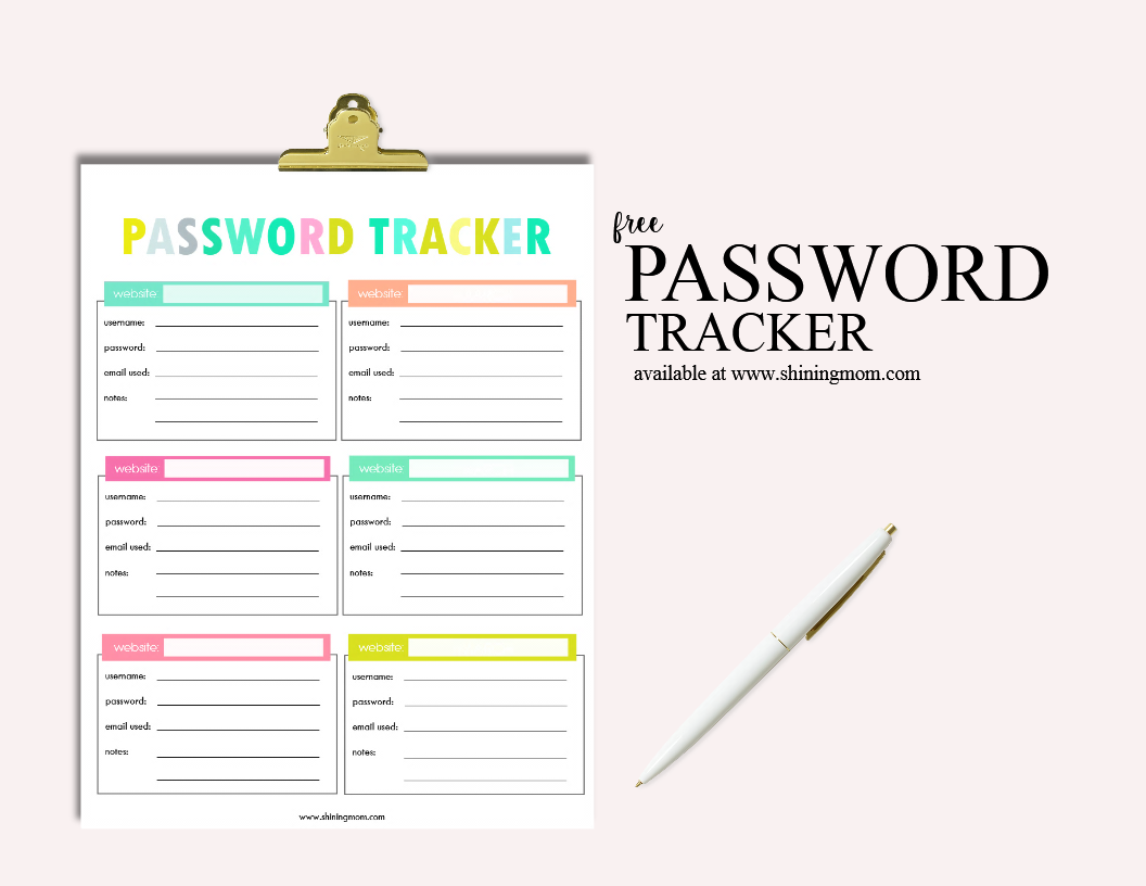 Free Printable Password Tracker Free Printable Password Tracker