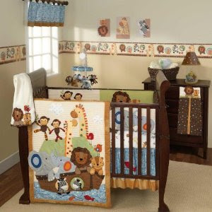 Lambs And Ivy 4 Piece Baby Crib Bedding Set In SS Noah