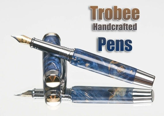 Blue Wood Fountain Pen