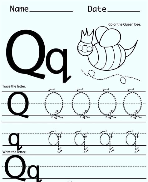 Texas law provides an exception for children younger than 5 to enter kindergarten early, however. q worksheets for kindergarten q worksheet letter q worksheet