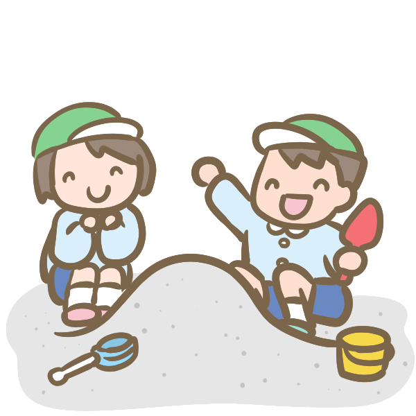砂場で遊ぶ園児のイラスト かわいいフリー素材が無料のイラストレイン