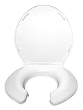 Big John Toilet Seats 2445263-3W Oversized Open Front Toilet Seat with Cover and Stainless Steel Hinges for Round Or Elongated Toilet Bowls, White