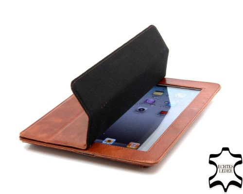 Review StilGut Couverture Case Cover made from Finest Leather for Apple iPad 2 with Smart-Cover Function in Cognac - Version 2