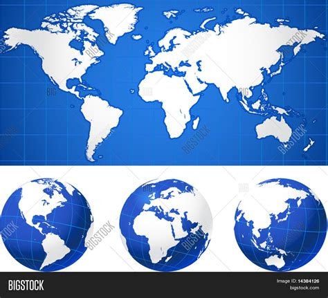 world map globes vector photo  trial bigstock