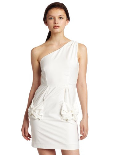 TCEC Women's Woven Front Pocket Dress, White, X-Small