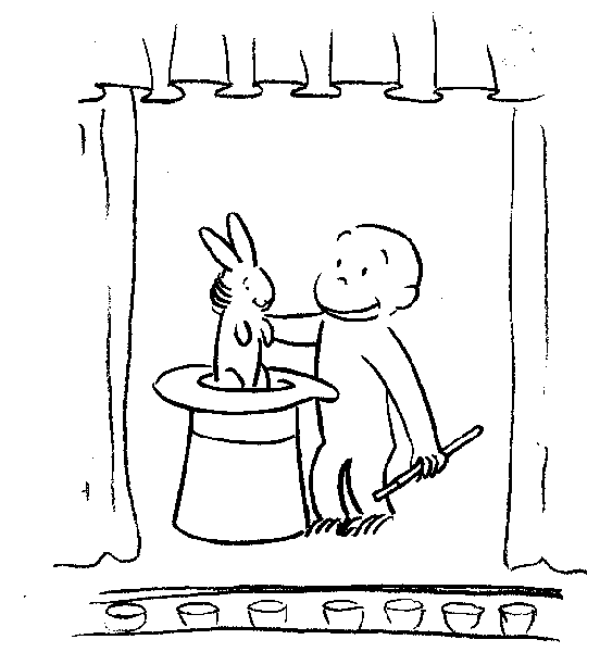 Curious George coloring pages of a rabbit coming out of a hat MAGIC MONKEY TIME.
