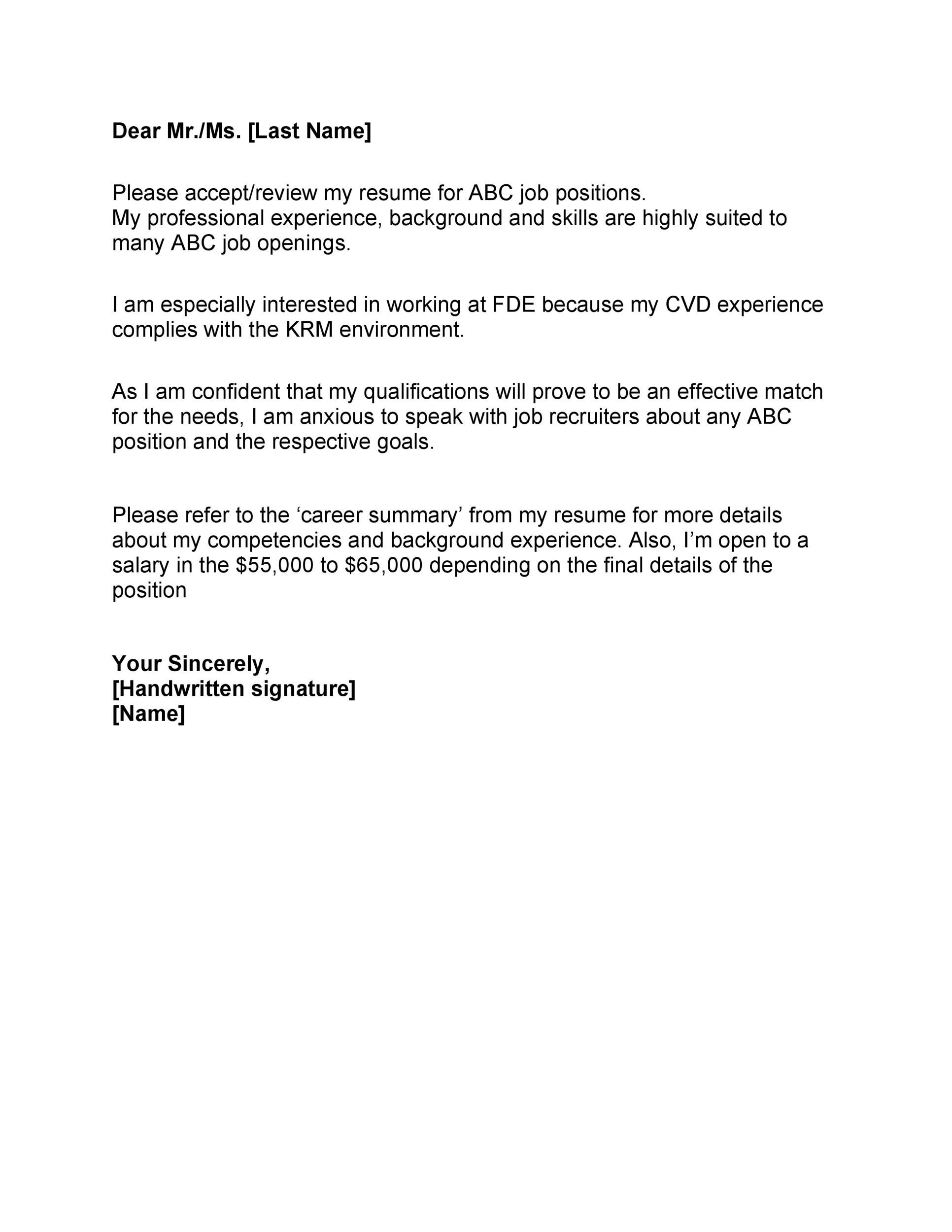 34 Best Salary Requirements Cover Letters Tips