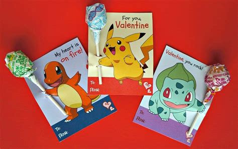 How to assemble the free printable pokemon valentine cards. free printable pokemon valentines day cards 6 designs with lollipops