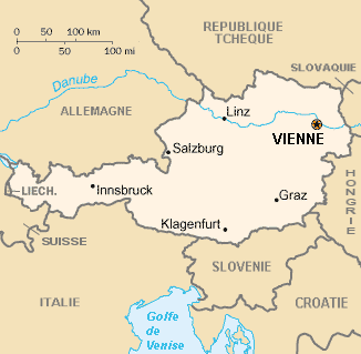 Carte de la république fédérale d’Autriche
