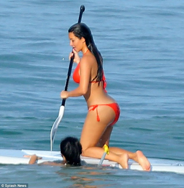 This is the life: Kim escaped to Mexico for a few days over the weekend