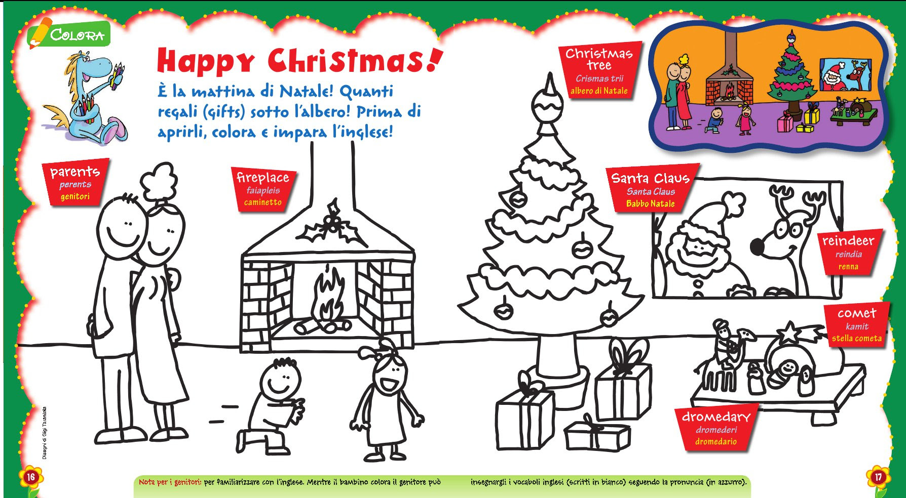 Scarica e stampa il disegno Happy Christmas per imparare l inglese 12 disegni natalizi da colorare
