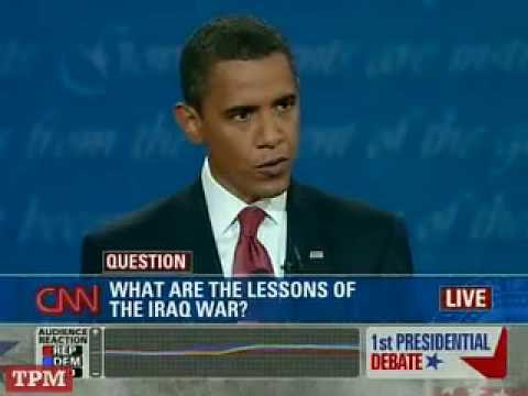 John McCain and Barack Obama at the First Presidential Debate