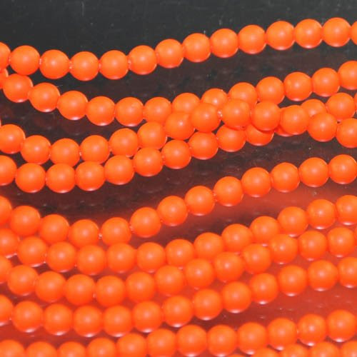 s33099 Swarovski Neon Pearl - 3 mm Round Pearl (5810) - Neon Orange Pearl (100) - <font color="#FF0000">Discontinued</font> - 60% off!