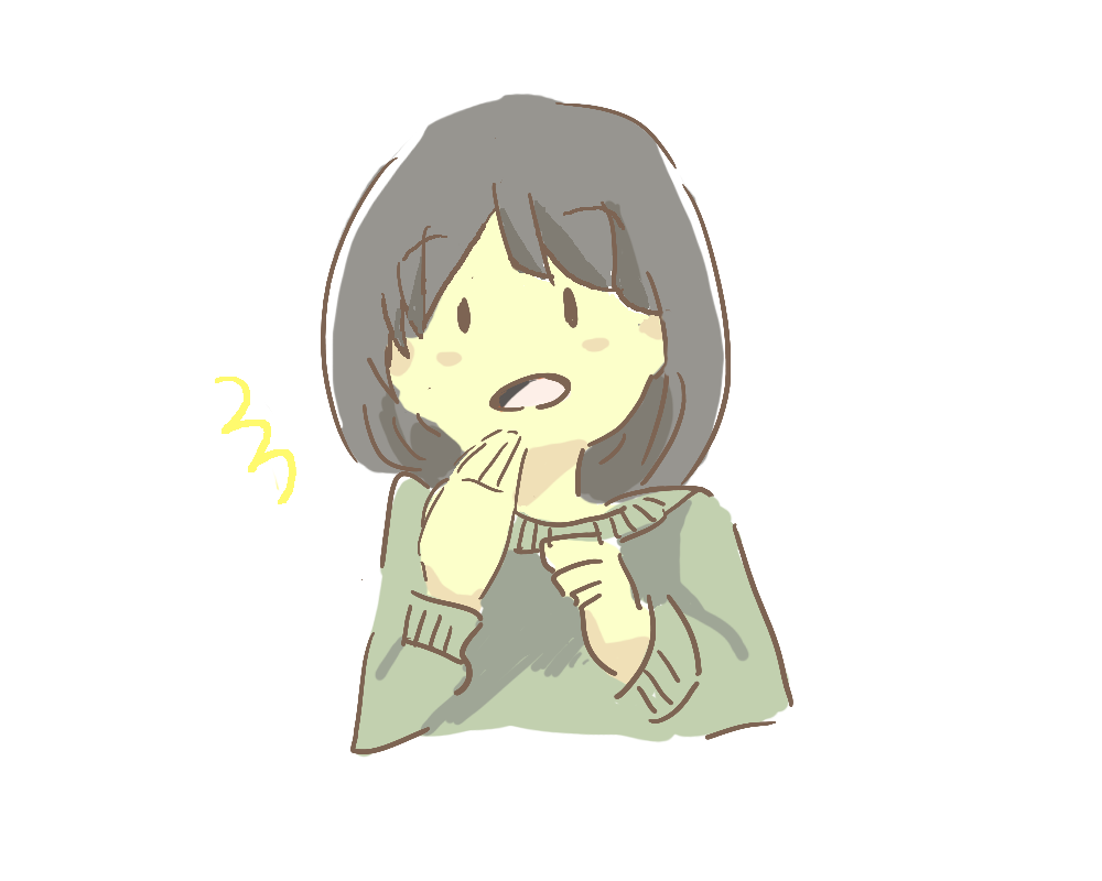 口元に手をあてて驚く 焦る女の子のイラスト 無料フリー素材