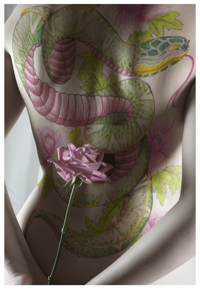 Superimposed tattoo Snake