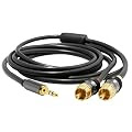Mediabridge 3.5mm Male to 2-Male RCA Adapter (6 Feet) - Step Down Design for iPhone, iPod, Smartphone, Tablet and MP3 Cases  by Mediabridge  (1811)  Buy new: $15.99 $9.99