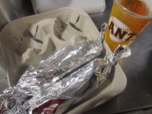 2 "giant" hot dogs, beer at AT & T Stadium - $19