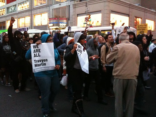 At the Million Hoody rally & march for Trayvon Martin