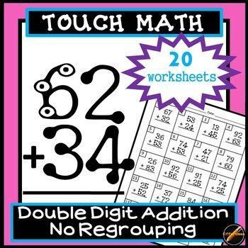  the double digit addition no regroup worksheet is shown in purple and black