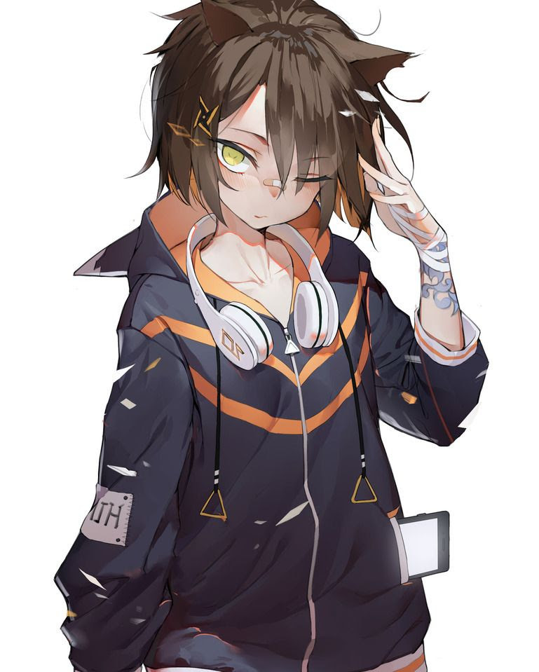 コンプリート かっこいい ヘッドホン パーカー 女 イラスト