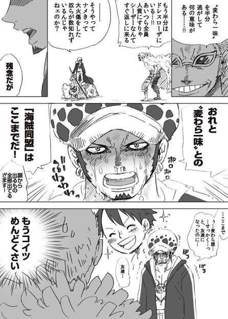 ローと一味と海賊団リターンズinグリーンビット大橋 724話 ルフィが大好きなローさん 感想はのちほど日記にて 写真共有サイト フォト蔵