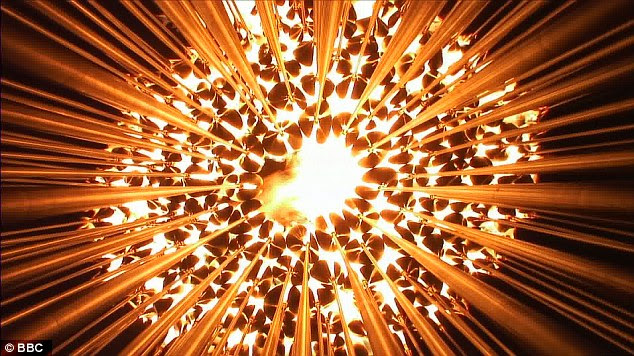 Going green: Each of the 204 petals is fuelled by natural gas, which means energy consumption can be reduced significantly and the flame will still burn brightly