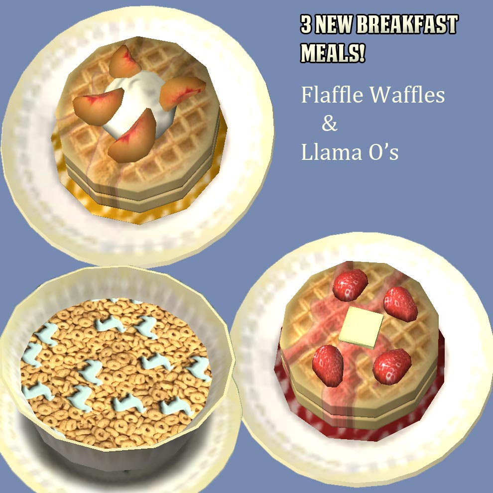 Mod The Sims - 3 Breakfast Options: Flaffle Waffles 