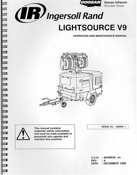 Download Doosan Lightsource V9 Light Tower Parts Manual (PDF / ePub)