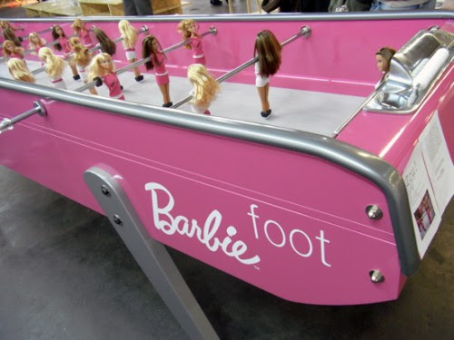 barbie doll foosball 500x375 Barbie Doll Foosball Table