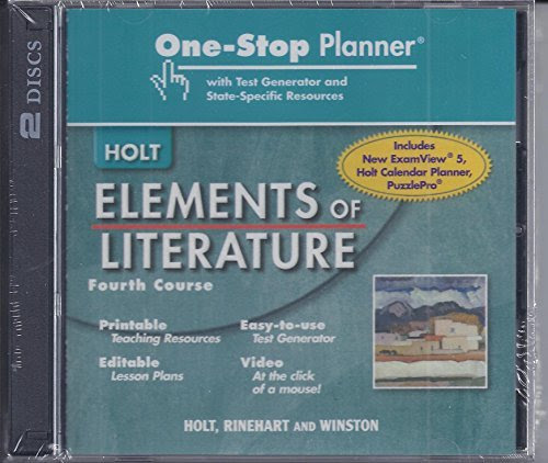 Elements of Literature: One Stop Planner with Test Generator and State Specific Resources CDROM Grade 10 Fourth Course, by RINEHART AND WI