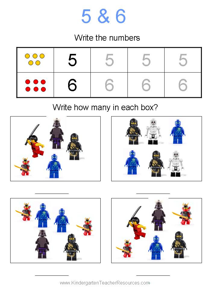 Ninjago Number Worksheets