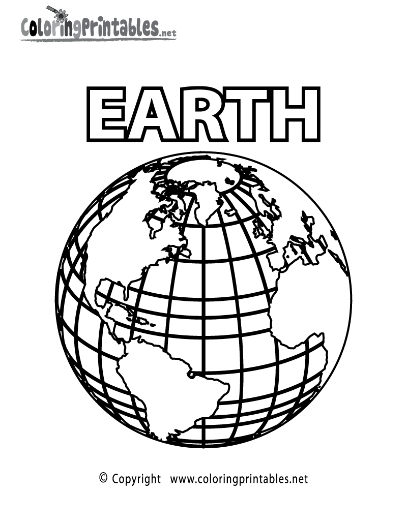 Planet Earth Coloring Page Printable