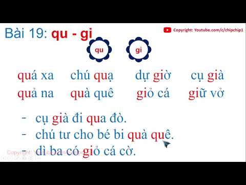 Tập đọc và đánh vần âm qu - gi | Tiếng Việt lớp 1 Bài 19