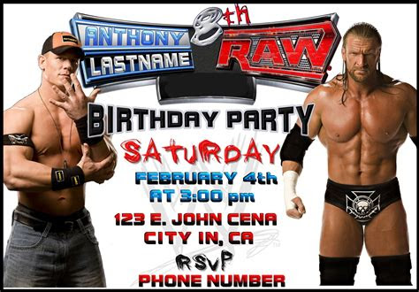  40th birthday ideas free wwe birthday invitation templates