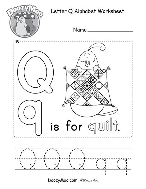  letter q alphabet activity worksheet doozy moo