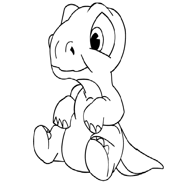 Cute Dinosaur Coloring Pages - Coloring Home