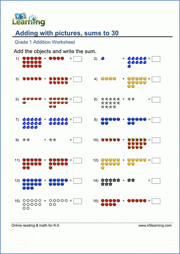 First grade math worksheets - free & printable | K5 Learning